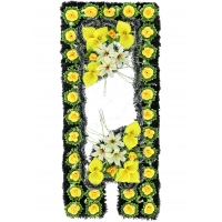 Decorated grave frame made of artificial needles