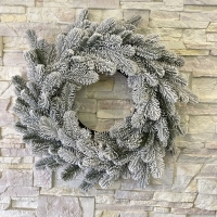 Литий вінок новорічний діаметром 58 см. засніжений