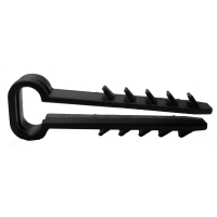 Дюбель-ялинка чорний для плоского кабелю D8 (100 шт.)