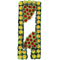 Decorated grave frame made of artificial needles