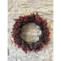 Вінок з штучною шавлією бордо