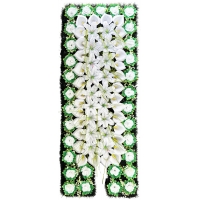 Decorated grave frame made of artificial needles