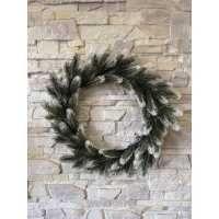 Cast green wreath d-47 cm with a white tip