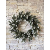 Cast green wreath d-52 cm with a white tip