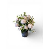 Букет хризантемы в кашпо светло-розовый