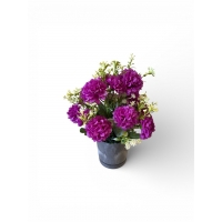 Букет хризантемы в кашпо фиолетовой