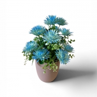 Букет астры пластиковой в кашпо